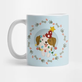 Puppy Christmas Wreath Mug